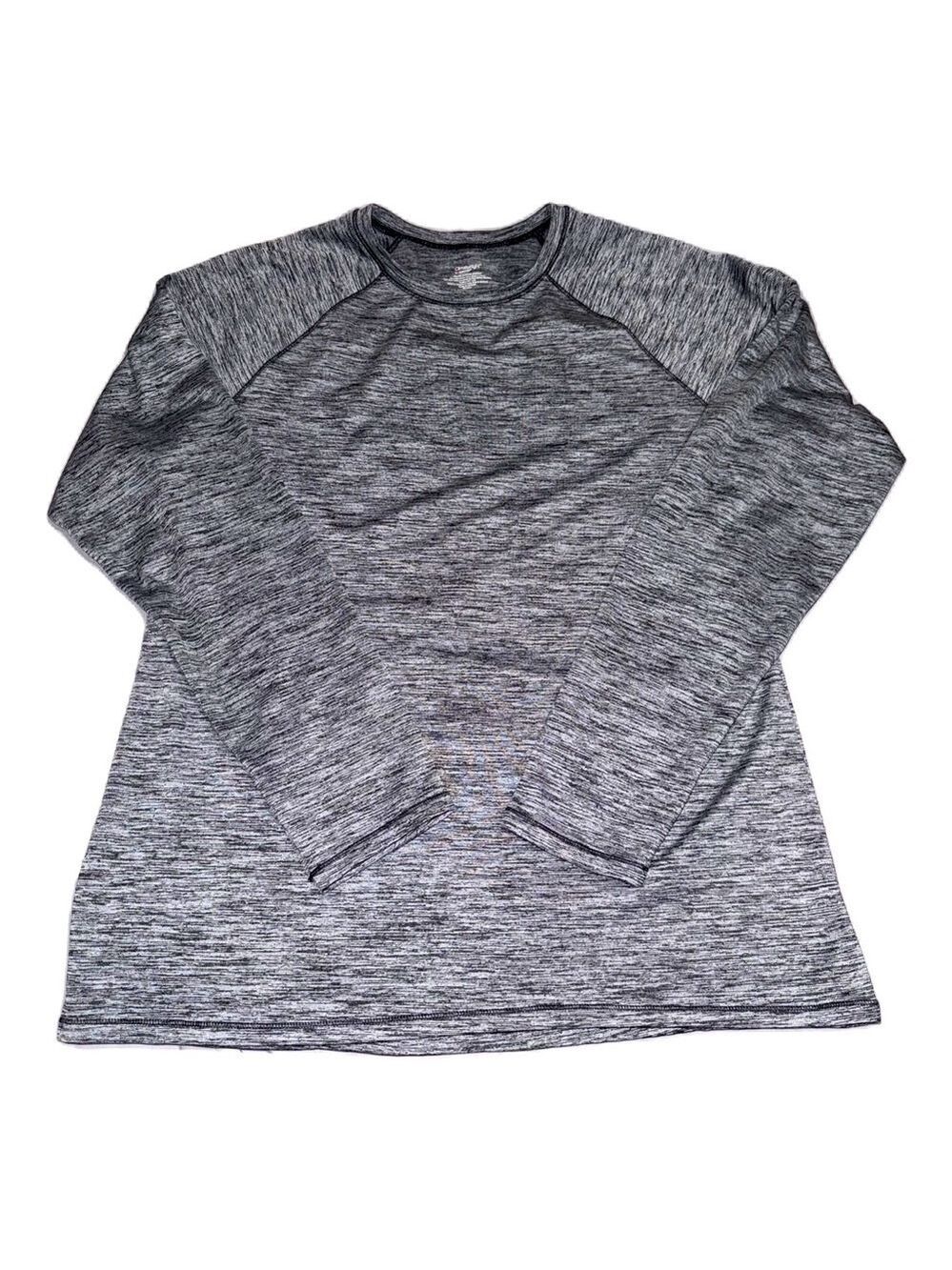 Cuddl Duds Climate Right Gray Long Sleeve Top Size XL White Black